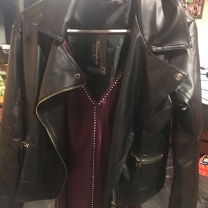 Victoria Secret dress with Leather jacket
